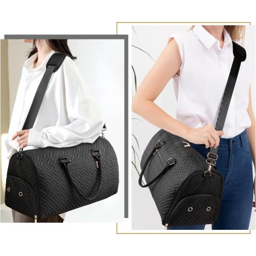 Duffle Bag for Travel, Weekender Bag with Shoe Compartment, Carry On Overnight Bag for Women with Toiletry Bag, Gym Bag with Wet Pocket, Hospital Bags for Labor and Delivery Beige