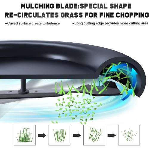 Black 21 inch Mulching Blade for Troy Bilt 942-0741A TB110 TB240 TB230 TB130 TB200 TB160 TB210 TB280ES TB320 TB115 TB220 MTD Cub Cade Craftsman 742-0741 742-0741A 942-0741 21 Deck Lawn Mower