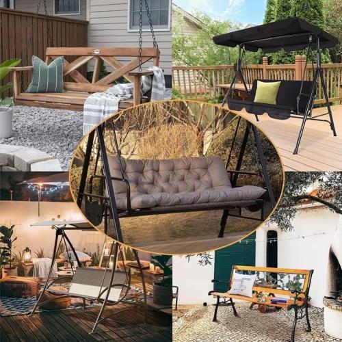 Cushioned Porch Swings, Outdoor Swing Cushions, Waterproof Swing Cushions 3 Seater Replacement with Backrest for Porch, Patio, Backyard, Garden and Lawn(Peacock Blue,48 * 40 * 4in)