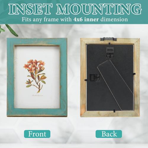 10 Pcs Black Easel Back for Picture Frame 4 x 6 inch DIY Picture Frame Backing Board with 2 Metal Hinged Hangers for Photo Tile Art Tabletop Wall Mounting, Vertical or Horizontal