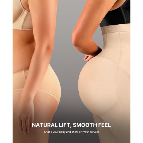 Size L SHAPELLX Shapewear Tummy Control for Women Butt Lifting High Waist Shorts Faja Body Shaper Thigh Slimming Panties