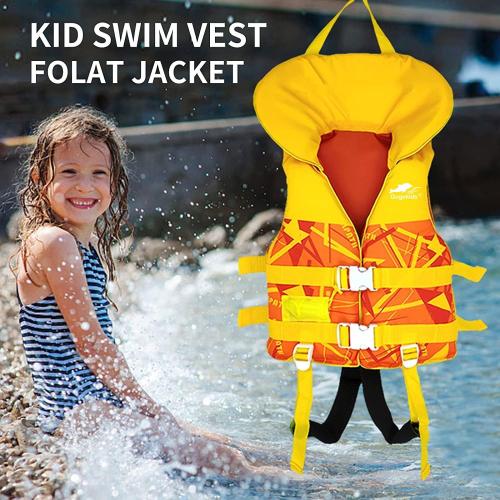 Kids Swim Vest, Toddler Swim Jacket with Adjustable Safety Strap, Toddler Swimming Aid for 24-77 lbs Boys and Girls