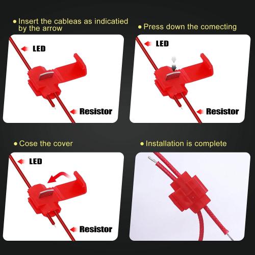 Twidec/4Pcs 50W 8Ohm LED Load Resistors For Fix LED Hyper Flash Turn Signal Light Bulb Fast Blink Error Code Warning Cancellor RX24-50W8-4X