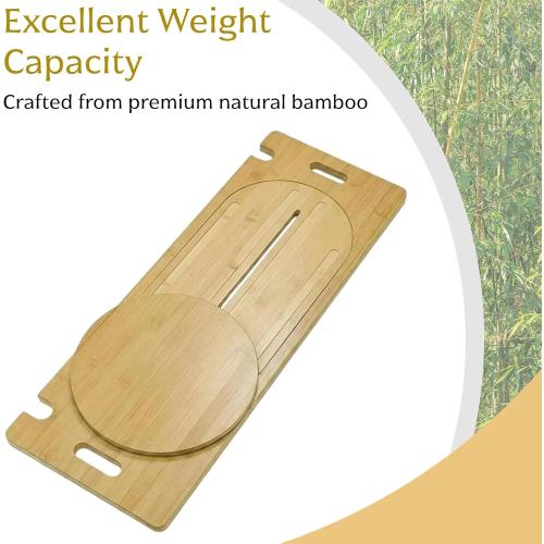 31.5 x 11 Slide Transfer Board with Track Pulley & Turntable - Heavy Duty Wooden Slide Board for Transferring Elderly & Disabled, Hold Up to 500LBS, Transfer to Wheelchair, Bed, Car