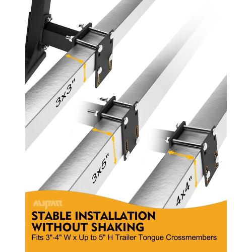 Boat Trailer Steps, Heavy Duty Trailer Tongue Steps with Handle, Universal Fit for 3 x 3, 4 x 4 & 3 x 5 (3 Step, Textured Tread)