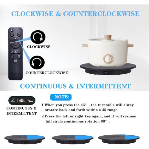 JAYEGT Motorized Rotating Display Stand, 350Lbs Load，360 Degree Electric Rotating Potography Turntable for Products Display，Live Show， Remote Control  5 Colors Backgrounds (Black/23.6Inch/Wired)