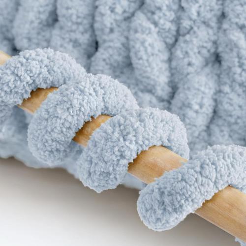 Jumbo Chunky Yarn for Hand Knitting - Super Thick Chenille Chunky Yarn for Crocheting - Extra Soft Bulky Fluffy Blanket Big Yarn 8 Jumbo Pack (27yds,8 oz Each Skein) Sky Blue