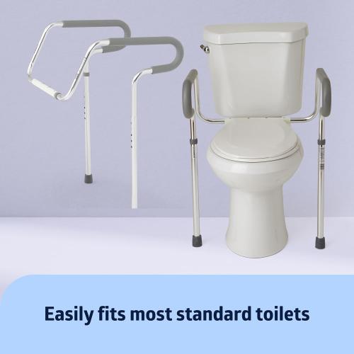 Medline Guardian Toilet Safety Rail – Adjustable Height, Robust & Reliable, 300 lb Weight Capacity, Ideal for Medical Patients, Hospitals, Nursing Homes