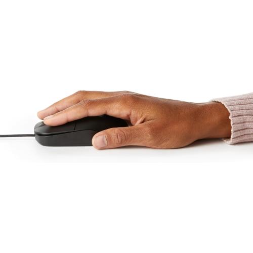 Amazon Basics 3-Button USB Wired Mouse with Scrolling and Tracking - Standard, Black