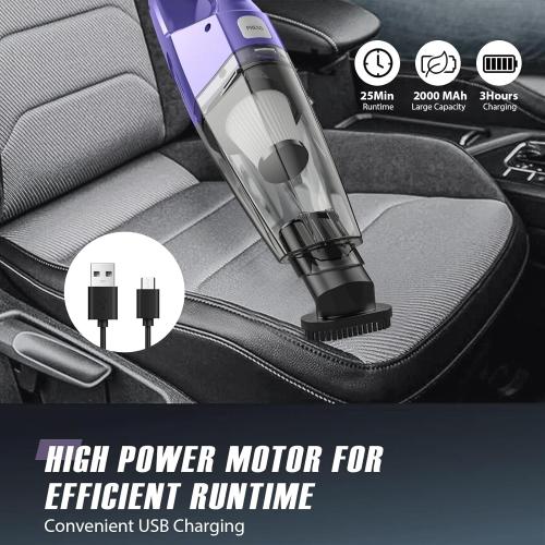 NO ACCESSORIES Handheld Vacuum Cordless – Car Vac Portable with 8KPA  Low Noise, Lightweight Hand Held Vacuum Cordless Rechargeable for Car/Home/Dust/Pet Hair, Mine Portable Vacuum