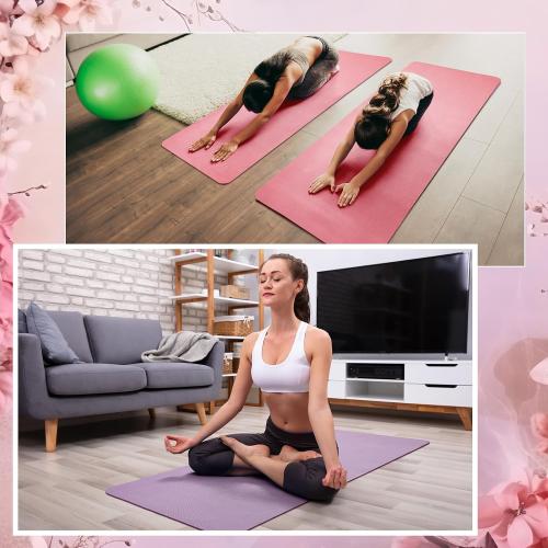 Timgle 24 Pack 68 x 24 Yoga Mat Bulk, 4mm Thick Extra Long Sports Mat Anti Slip Tear Resistant Yoga Exercise Set for Fitness Stretching Home Workout Gym and Studio