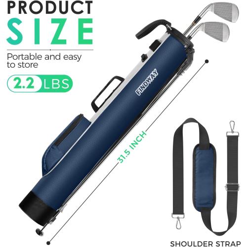 Findway Golf Stand Bag, Small Golf Bag for The Driving Range, Par 3 and Executive Courses, Lightweight Golf Club Carry Bag with Ball Holder and Pockets for Men Women