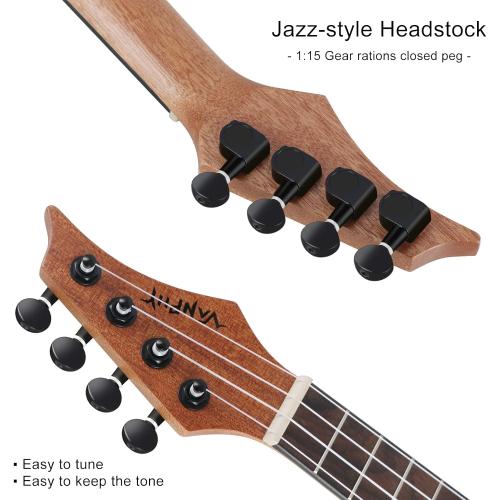 Electric Ukelele Concert Ukulele Acoustic Electric Uke with Equalizer 23 inch ukulele for adults Beginner with Starter Ukele Kit Include Ukulele Case Tuner Strap String Picks Clean Cloth