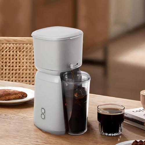 Single Serve Iced Coffee Maker Soft Silver - 700W, Hot/Cold Brew Dual Function, Drip Stop Control, 20oz Travel Tumbler, Reusable Filter | Home/Office/On-the-Go Daily Coffee Essential ‼️could be broken or missing pieces ‼️