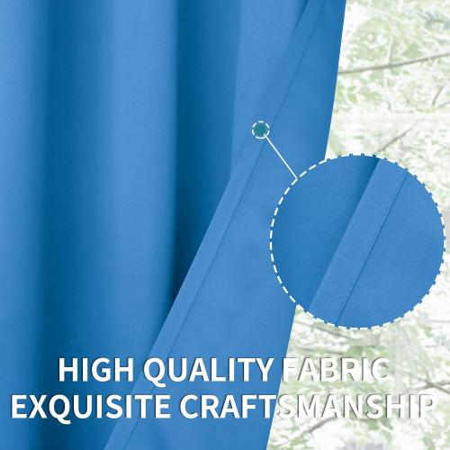 BGment Classic Blue Blackout Curtains for Bedroom 72 Inch Long - 2 Panels
