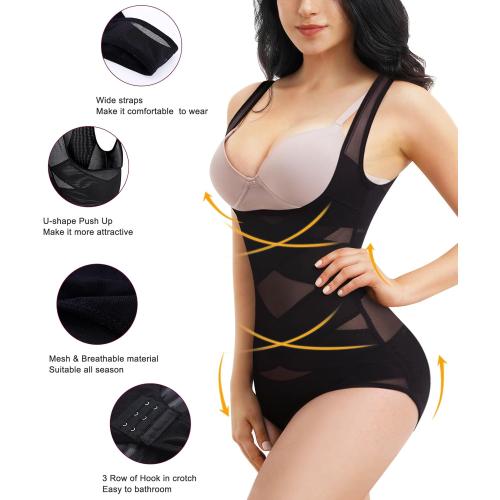 REYEOGO Shapewear Bodysuit for Women Tummy Control Butt Lifter Panty Hi-Waist Trainer Stomach Body Shaper Slimming Girdles