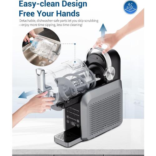 Slushie Machine, No Ice Needed, 64 oz Slushie Machine for Home with Dust Cover, Professional Frozen Drink Maker, 7 Preset Programs Rinse, Frozen Margaritas, Frappés, Milkshake, and More