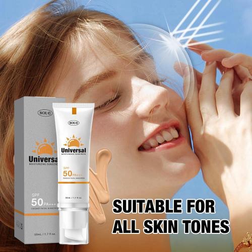 Tinted Sunscreen for Face SPF 50,Universal Protector Solar Moisturizing SPF50 PA   , Travel Size, No Sticky Refreshing Skin Care Solution for All Skin Type (2PC)