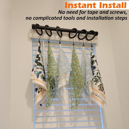 Set of 4 MUTUACTOR Magnetic Curtain Rod Brackets,4.5lbs Anti-scratch Magnetic Mount Curtain Rods Holders,No Drilling Flexibility Rods Clamps for Hanging 1” Rod with Blackout Tier Valance Liners