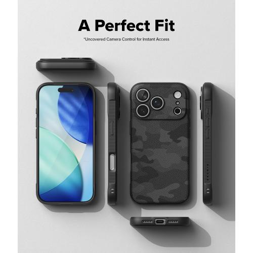 Ringke Onyx for iPhone 17 Pro Max Case, [Feels Good in The Hand] Oil & Dirt Resistant, Individual Lens Covers for Cameras, Non-Slip Enhanced Grip Lightweight Cover - Camo Black