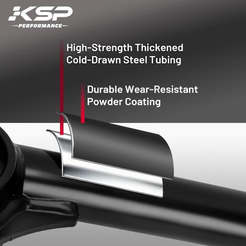 KSP Front Upper Control Arms for Chevy Silverado 1500 2019-2026, 2-4 Adjustable Front UCA in 3pcs Ball Joints for 2019  GMC Sierra 1500 Truck, Aftermarket Lift Suspension Arms with Rubber Bushing