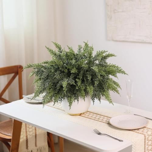 18 Real Touch Cedar Branches -12 Pcs, Artificial Christmas Cedar Branch Realistic Fake Pine Picks Faux Greenery Plants Stem for Vase DIY Crafts Garland Wreath Indoor Outdoor Home Decor