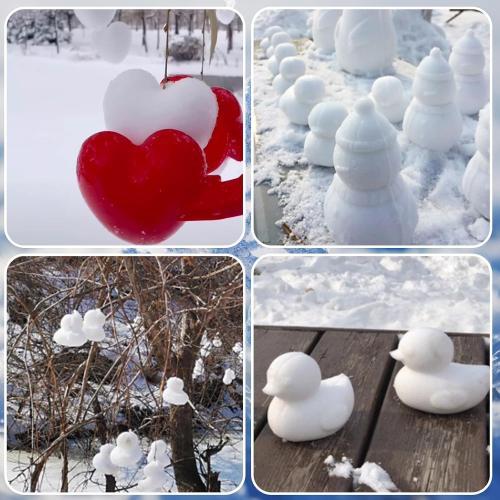 Snowball Maker, 4 Pack Snowball Mold for Kids, Snowball Mold Snow Toys, Outdoor Beach Toy Snowball Maker Toys with Handle, Birthday Xmas Gifts for Kids Ages 2-10