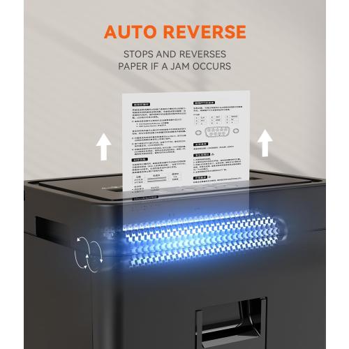 Frossvt Heavy Duty Paper Shredder Micro-Cut High Security Level P-4/12 Sheets 10-Minutes Running Time/AUTO Reverse/ 5.3-Gallon Pull Out Bin, Anti-Jam & Quiet Shredder for Office Home