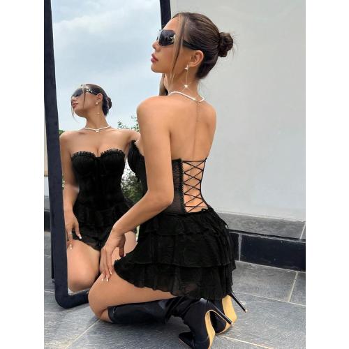 Size XS/S Women Sexy Sexy Backless Strap Mini Dress Summer Fashion Outfits