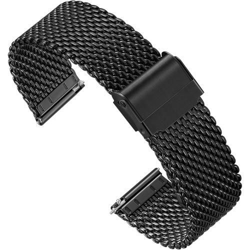 Stainless Steel Thick Mesh Watch Band for Men Women Quick Release Safty Clasp Metal Watch Strap 16mm 18mm 20mm 22mm