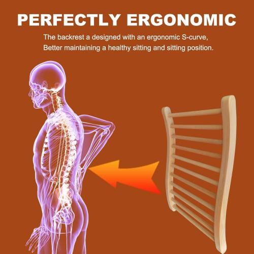 Sauna Backrest Ergonomic S-Shape Support Backrest, Canadian Hemlock Wood Sauna Accessories for Barrel and Infrared Sauna, Pack of 1, Small, 13 W*20.47 H