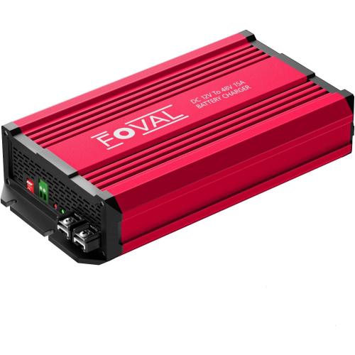 FOVAL 12V to 48V DC to DC Charger, 800W Ultra-Fast Battery Charger for LiFePO4, Lead-Acid, AGM, Gel, and Lithium - Multi-Stage Charging for RVs, CVS, Trailers, Boats and Trucks