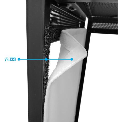 AxcessAbles Portable DJ Facade Booth with Black and White Lighting Scrims, Carry Cases | Standing DJ Table - 40 x 20 | DJ Controller Stand | Recording Mixer Stand | DJ Booth (ES-01)