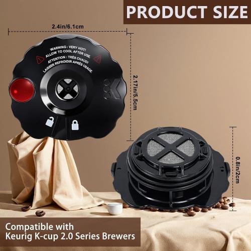 Podoy 119367 Coffee Filter Cover Lid Compatible with Keurig My K-Cup 2.0