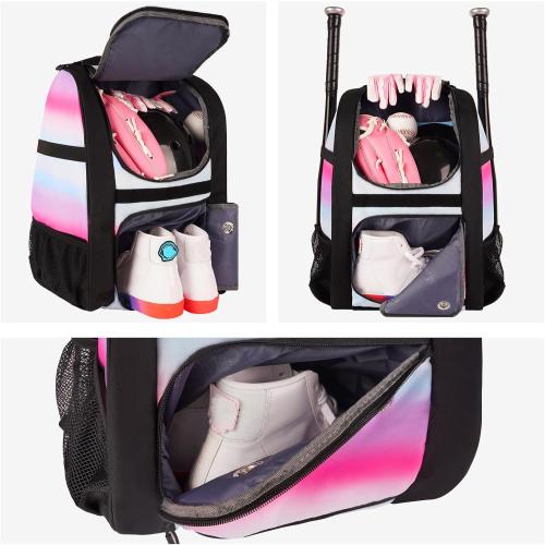 MATEIN Softball Bag, Lightweight Baseball Backpack with Shoe Compartment, Baseball Bag with Fence Hook for TBall Bat & Equipment, Softball Gifts Catchers Backpack for Women Fit Batting Glove, Helmet