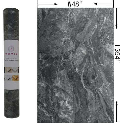 48x354inch Extra Wide Grey Marble Wallpaper Peel Stick Matte Thick Waterproof Adhesive Furniture Sticker Dark Gray Granite Textured Countertop Contact Paper Vinyl Wall Sticker for Bedroom Living Room