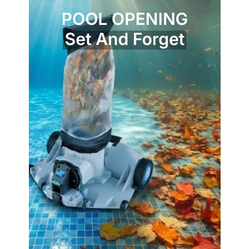 Automatic Leaf Robotic Pool Vacuum Cleaner Heavy‑Duty Pool Opening Heavy Debris 360° Ultra‑Wide Suction Inlet, 1.85‑Gal X-Large Bag, 62 GPM Flow, 90‑Min, AutoPark - Ideal for Inground Aboveground Pool
