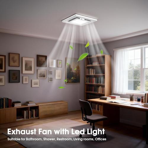 FEITON 110 CFM Bathroom Exhaust Fan with LED Light, 1.0 Sones Ultra Quiet