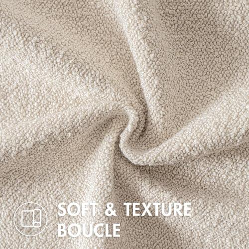 MIULEE Textured Boucle Throw Pillow Cover Beige Accent Solid Lumbar Pillow Case Decorative Soft Pack of 1 Couch Cushion Chair Sofa Bedroom Livingroom Home Decor,12x20 Inch