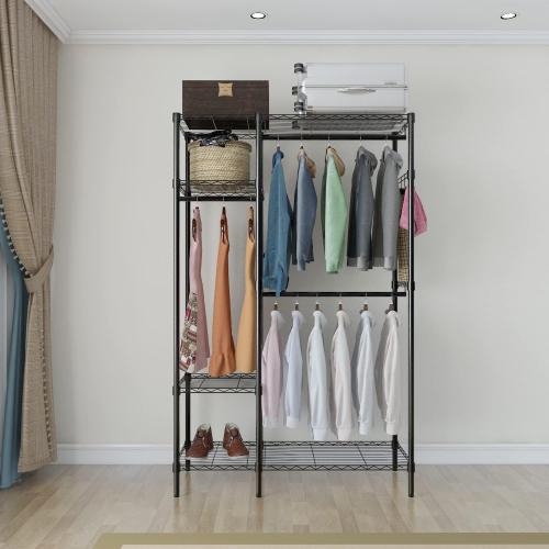 Clothing Racks For Hanging Clothes Rack Portable Closet Garment Coat Rack With Shelves, Hanger Stand Wardrobe Closet,Portable Clothing Rack for Hanging Clothes, Closet Organizers and Storage System