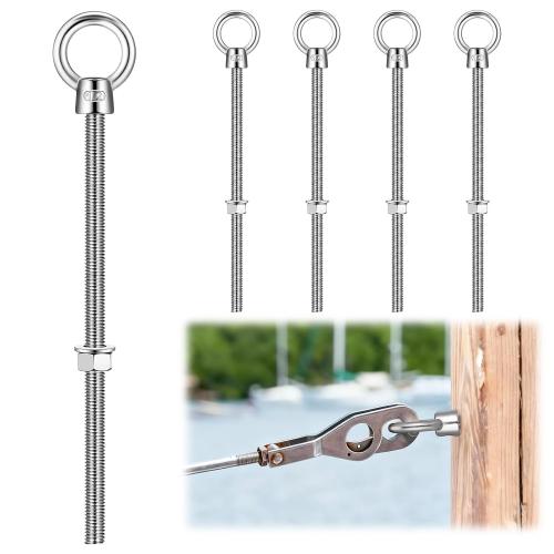 Stainless Steel Eye Bolts with Nuts, 1/2 X 10