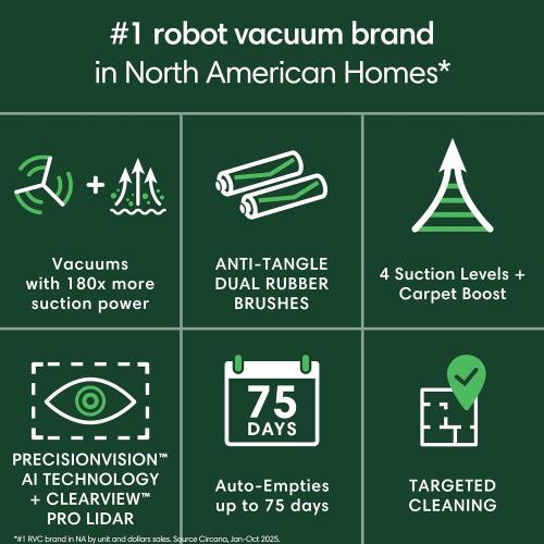 iRobot Roomba Max 705 Robot Vacuum with AutoEmpty Dock, Powerful Suction, Dual Rubber Anti-Tangle Brushes, LiDAR Navigation, Obstacle & Anti-Fall Detection, for Carpet and Hard Floors
