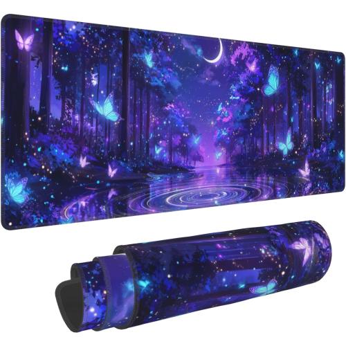 Butterfly Mouse Pad Extended Large Gaming Mouse Pad XL Stitched Edges for Gamer Home Office 31.5 X 11.8 Inch