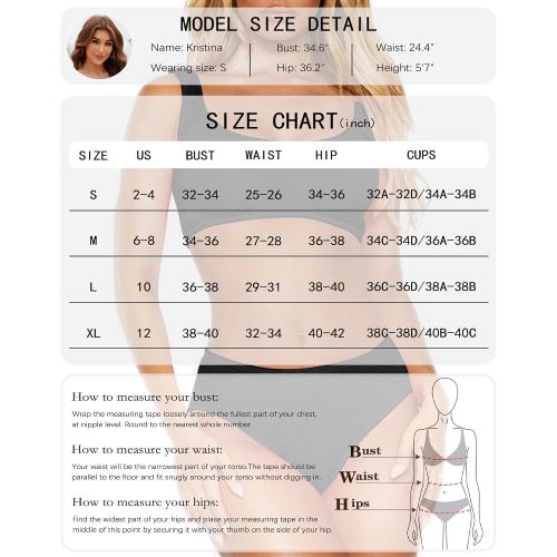 Size M ..DaiLiWei High Waisted for Women Ribbed 2 Piece Bathing Suit Modest Full Coverage Bikini Sets Sporty Cute Swim Suits for Teens