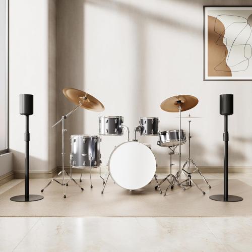 Adjustable Height Speaker Stands Compatible with SONOS Era 300 and Era 100, Height Adjustable up to 42.6'', Floor Stands with Cable Management, Speaker Mount, Black, 2 Pack (Pair)