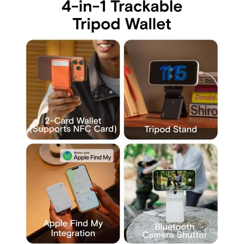 MOFT Trackable Tripod Wallet for Selfie,4-in-1 MagSafe Find My Phone Wallet