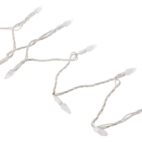 Vickerman 50 Light Pure White C6 LED Set on White Wire in a Poly Bag