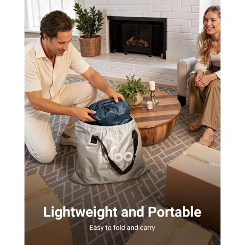 iDOO Queen Air Mattress with Built in Pump, 18 Raised Comfort Inflatable Blow up Mattress, Upgraded Support Structure Portable Air Bed for Camping, Guests and Home, Colchon Inflable, 650lbs Max