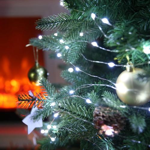 Joomer LED Fairy Lights Battery Operated, 4 Pack Each 16FT 50 LED Cuttable Starry Lights with Timer for Bedroom, Parties, Wedding Christmas Indoor Decor (White)