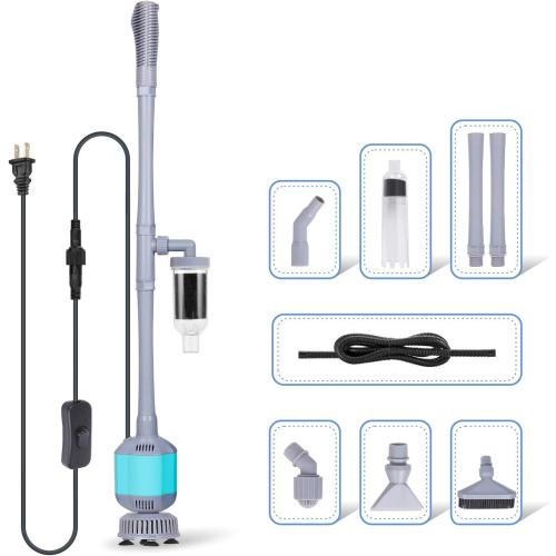 hygger 360GPH Electric Aquarium Gravel Cleaner, 5 in 1 Automatic Fish Tank Cleaning Tool Set Vacuum Water Changer Sand Washer Filter Siphon Adjustable Length 15W